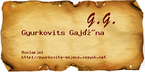 Gyurkovits Gajána névjegykártya
